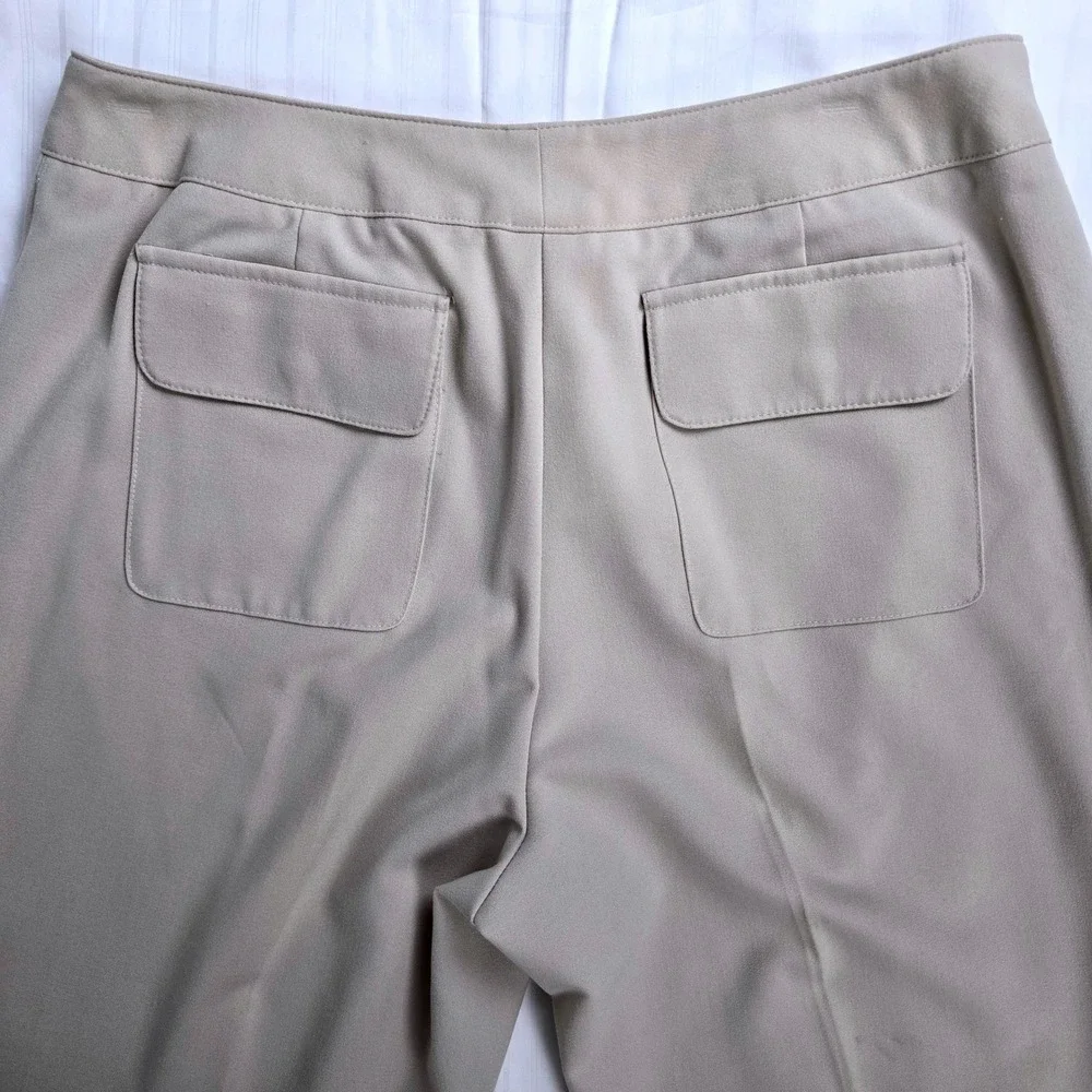Worthington Stretch Dress Pants Womens 10T Tall Beige Tan Straight‎ Leg Trousers